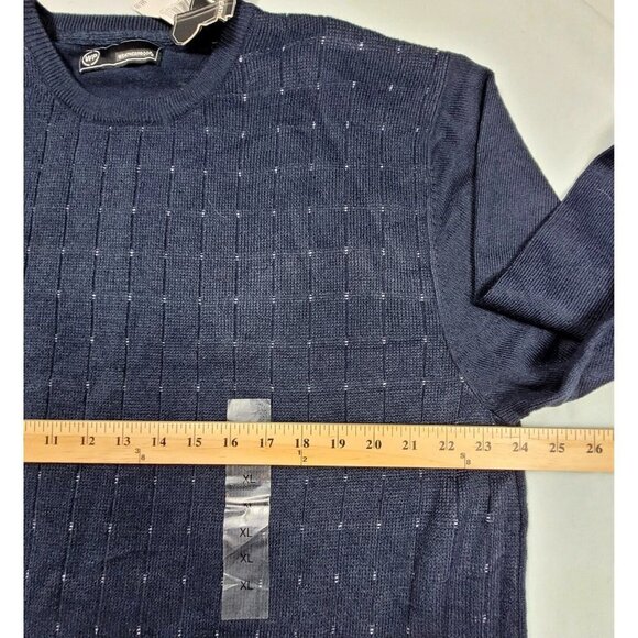 Men's WP Weatherproof Blue Long-Sleeve Pullover Crew Neck Sweater Ribbed Knit XL - Picture 7 of 11